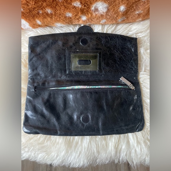 ✨Vintage✨ Hobo black leather clutch - Picture 4 of 5
